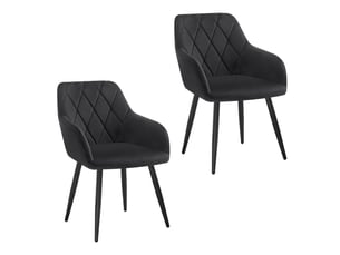 Chaise Velours Noir Conforama – Lot de 2