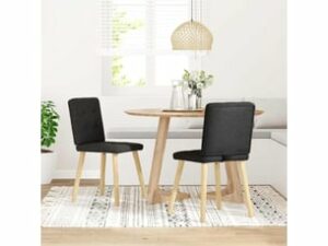 Chaise Noir en Tissu – Lot de 2