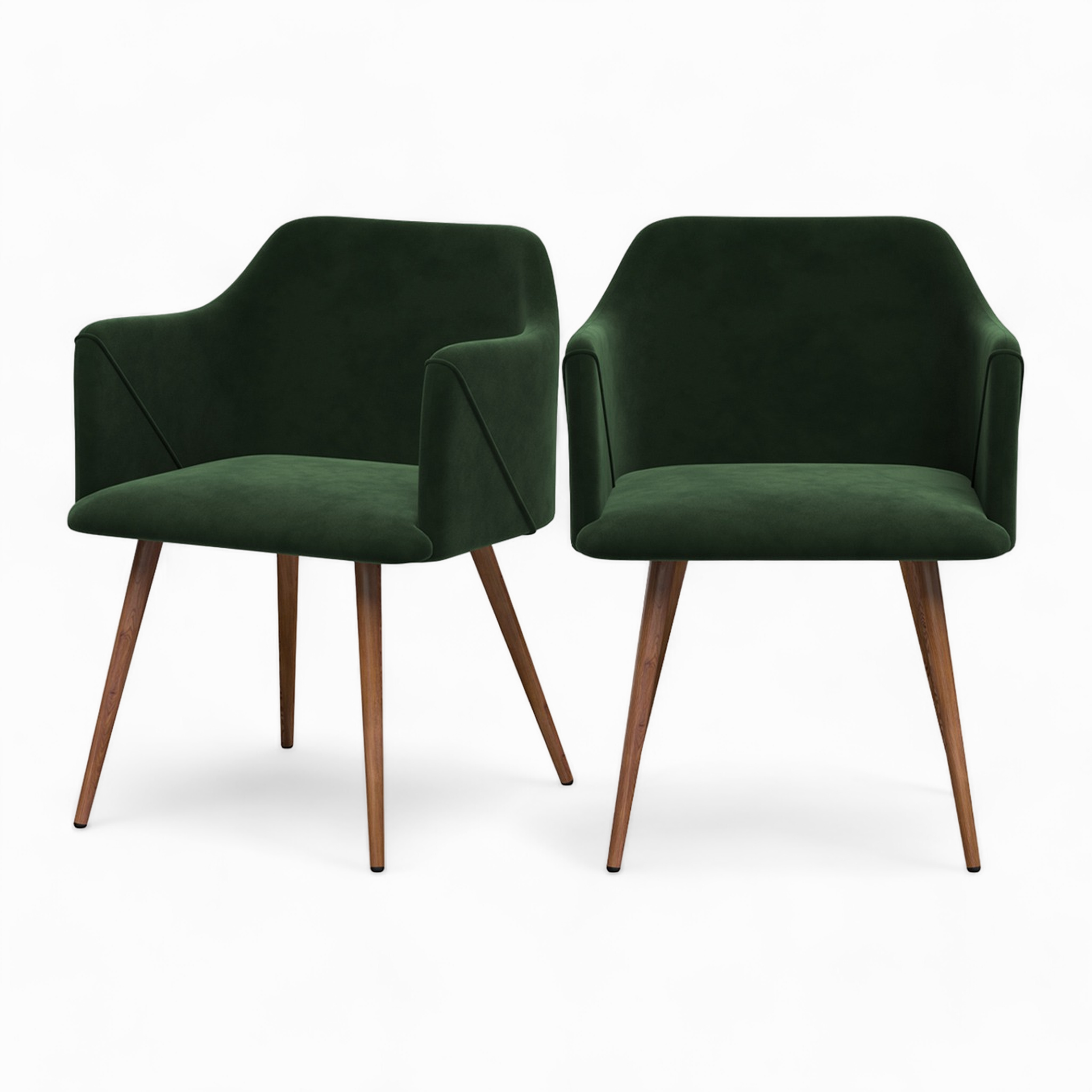 Chaise Daisy en Velours Bleu – Lot de 2