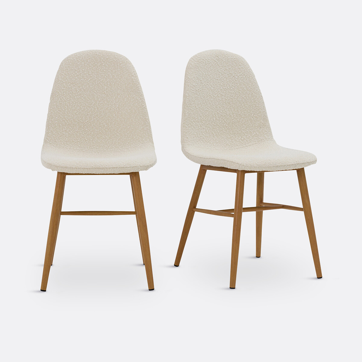 Chaise Polina en Bouclette Blanc – Lot de 2
