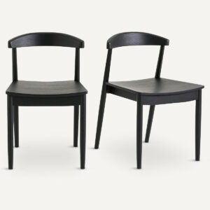 Chaise Galb en Bois Noir – Lot de 2