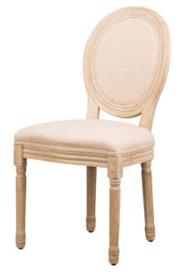 Chaise Richelieu en Tissu Beige – Lot de 2