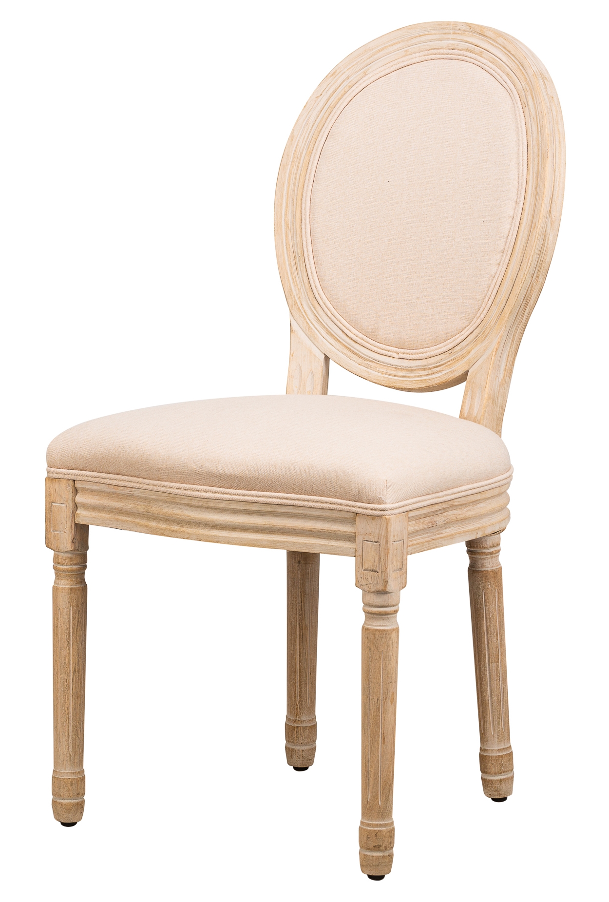 Chaise Richelieu en Tissu Beige – Lot de 2