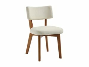 Chaise Moderne en Tissu Beige – Lot de 2