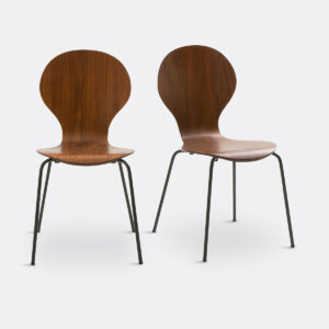 Chaise Lenon en Bois Noir – Lot de 2