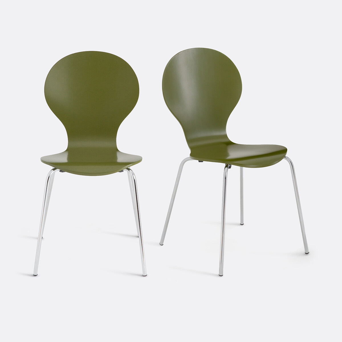Chaise Lenon en Métal Argenté – Lot de 2