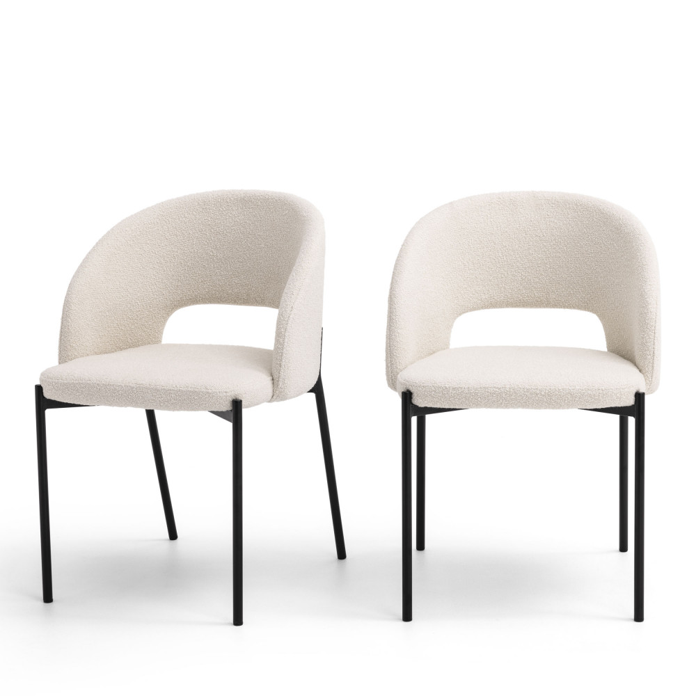 Chaise Soren en Bouclette Noir – Lot de 2