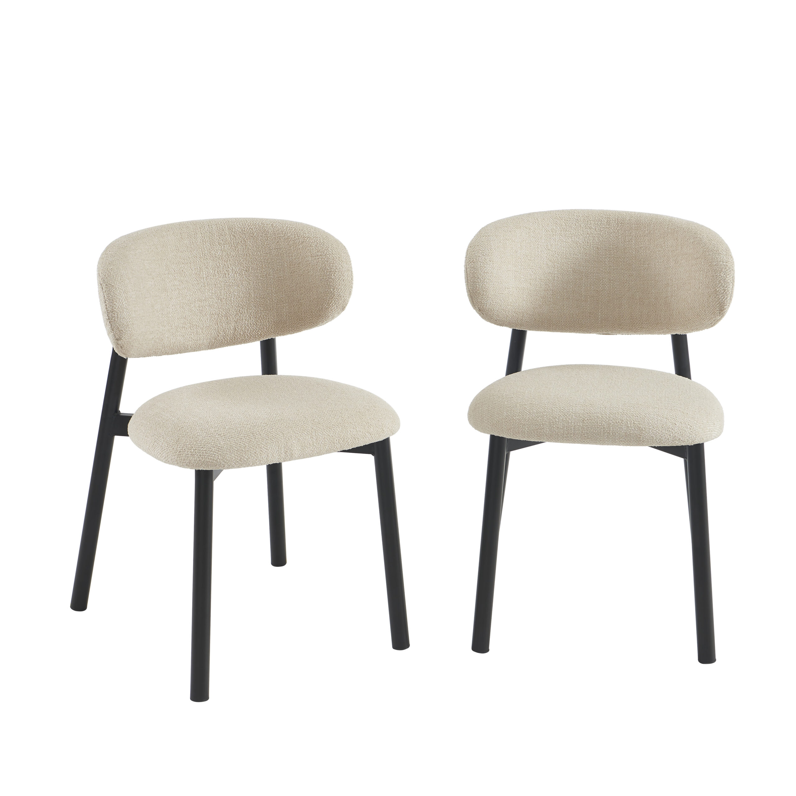 Chaise CIARA en Tissu Beige – Lot de 2