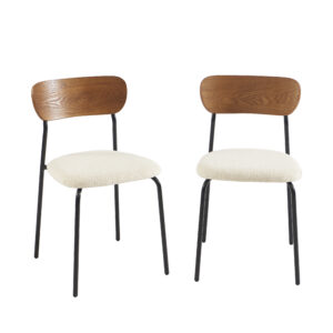 Chaise Frida en Tissu Noir La Redoute – Lot de 2