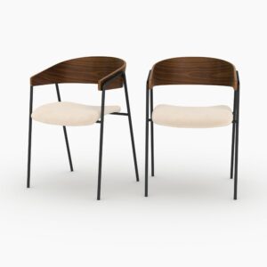 Chaise Esmée en Velours – Lot de 2