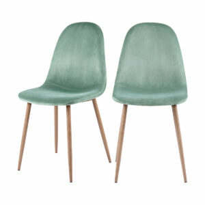 Chaise Fredrik en Velours Vert – Lot de 2