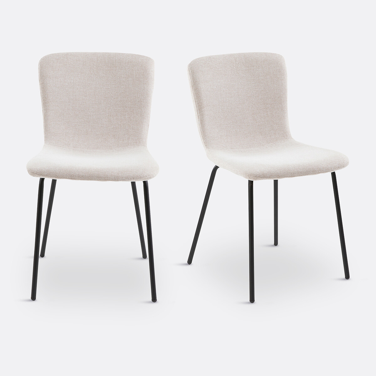 Chaise Gillian en Tissu Noir – Lot de 2
