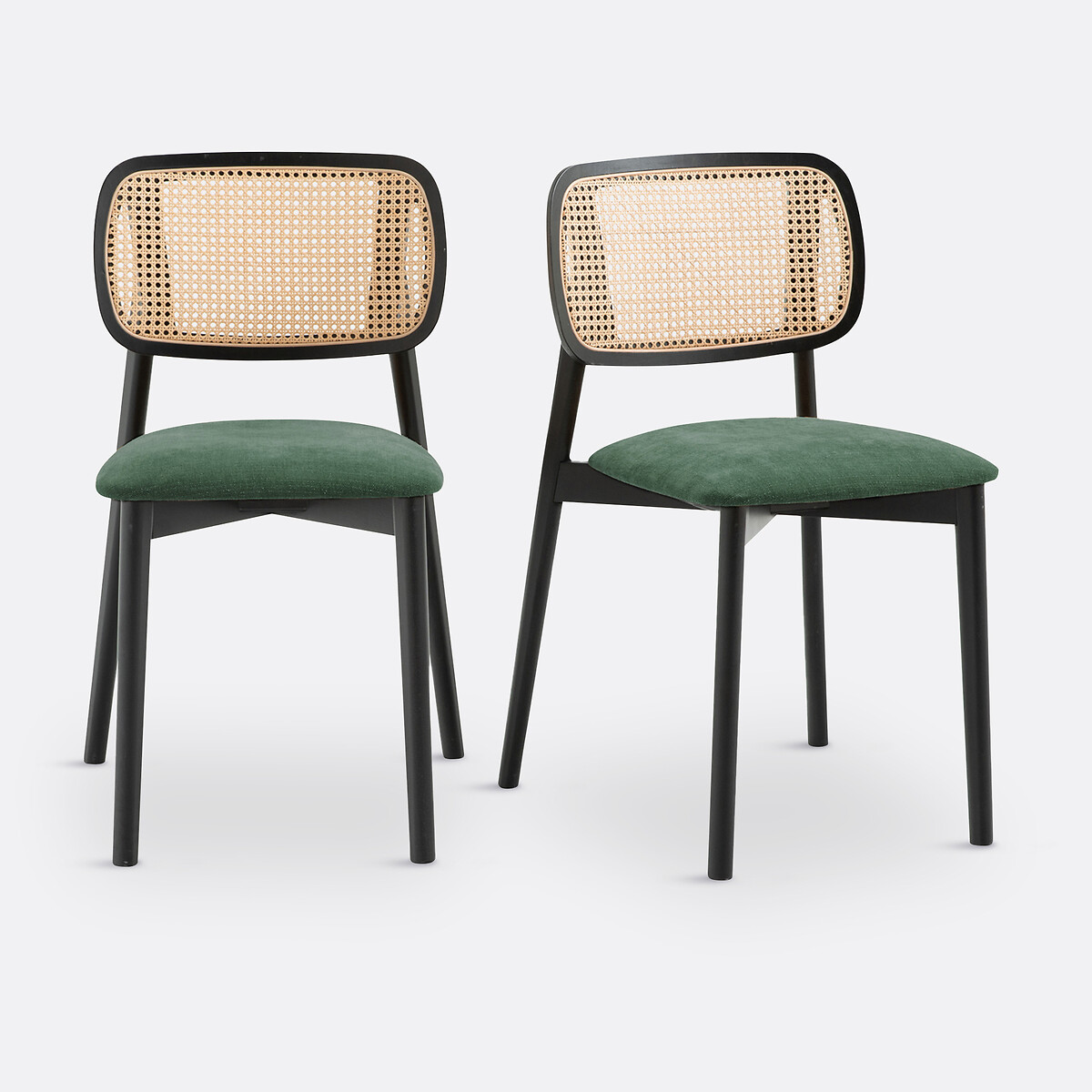 Chaise Rivio en Rotin Noir – Lot de 2