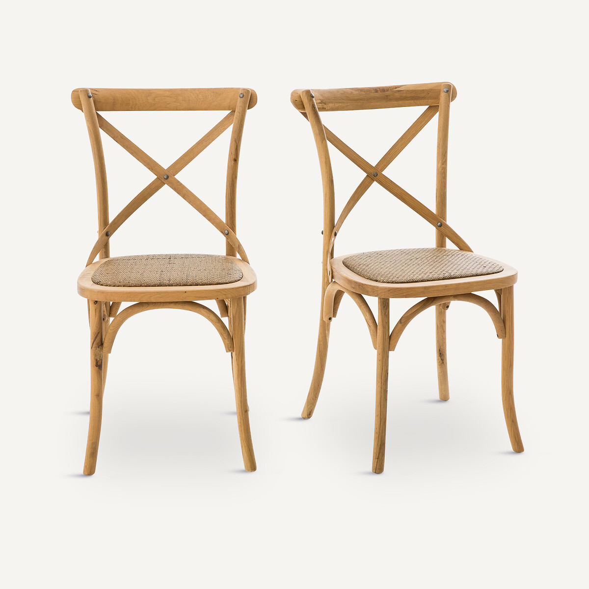 Chaise Humphrey en Rotin Gris – Lot de 2