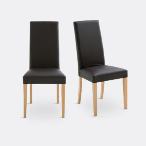 Chaise Kuri en Bois Noir – Lot de 2