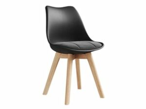 Chaise Scandinave en Velours Noir – Lot de 2