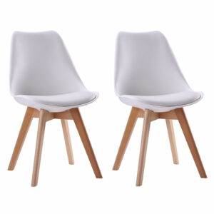 Chaise NORA en Tissu Rouge – Lot de 2