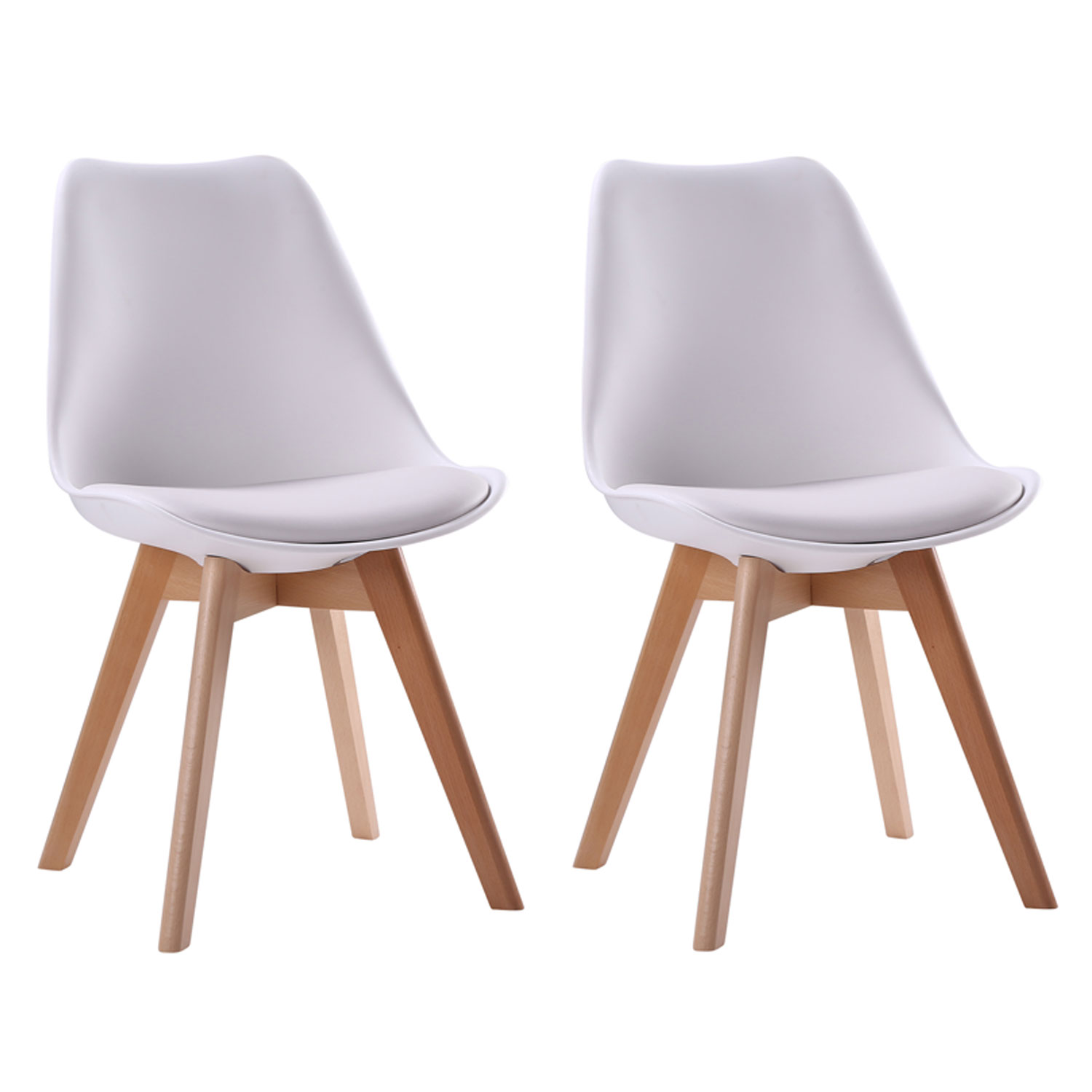 Chaise NORA en Tissu Rouge – Lot de 2