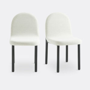 Chaise Polly en Tissu Noir – Lot de 2