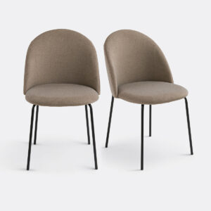 Chaise Nordie en Velours Noir – Lot de 2