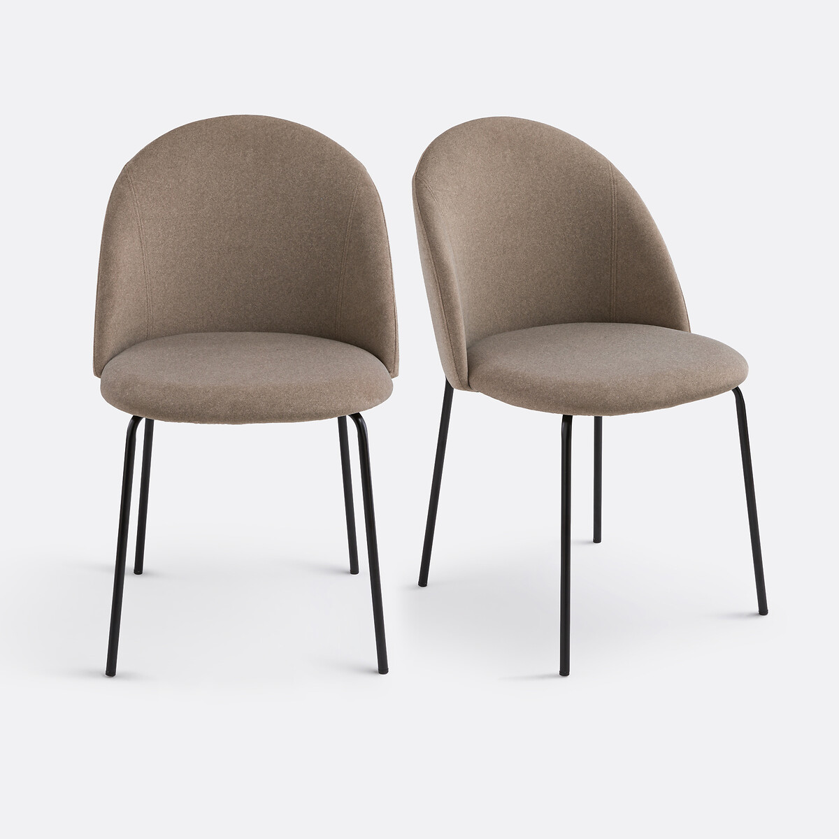 Chaise Nordie en Velours Noir – Lot de 2