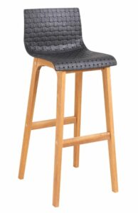 Tabouret Claire en Bois Noir – Lot de 2