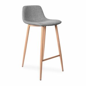 Tabouret Iena en Tissu Gris – Lot de 2