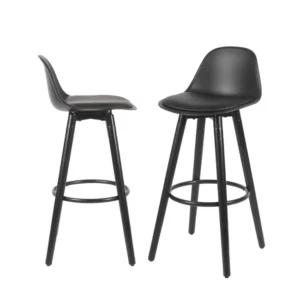 Tabouret Lamo en Metal Noir – Lot de 2
