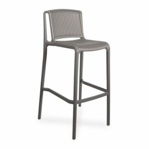 Tabouret Morgan en Plastique Taupe – Lot de 2