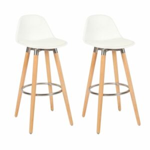 Tabouret Lam en Bois Blanc – Lot de 2