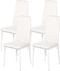 Chaise Imperméable en Plastique Blanc – Lot de 4
