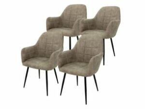 Chaise Noir en Simili – Lot de 4