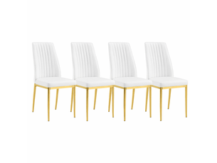 Chaise Blanche en Simili Pieds Dorés – Lot de 4