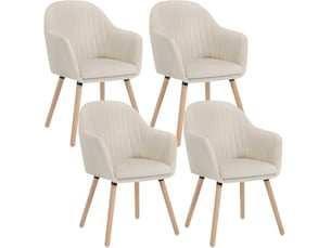Chaise Velours Blanc – Lot de 4 Beige