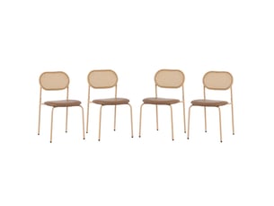 Chaise Moderne en Simili Marron – Lot de 4