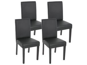 Chaise Littau en Cuir Noir – Lot de 4