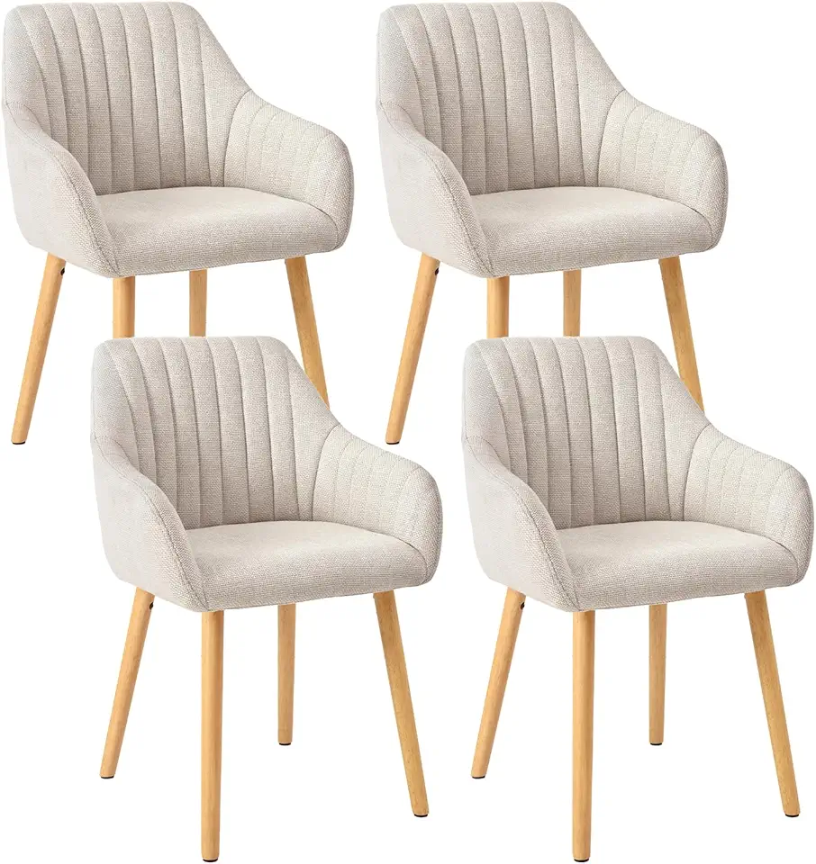 Chaise Beige en Tissu – Lot de 4