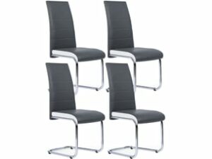 Chaise Mia Grise en Métal – Lot de 4