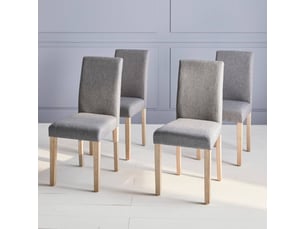 Chaise Rita en Tissu Gris Clair – Lot de 4