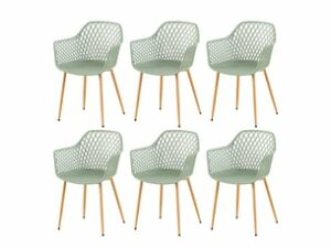 Chaise Jardin en Métal Blanc – Lot de 6