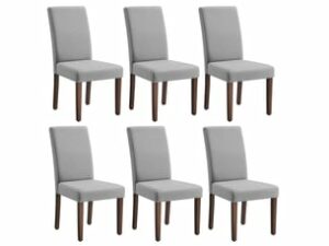 Chaise Grise en Tissu – Lot de 6