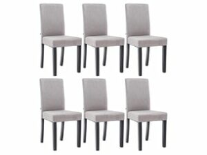 Chaise Mya en Tissu Gris Clair – Lot de 6