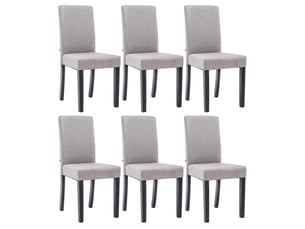 Chaise Mya en Tissu Gris Clair – Lot de 6