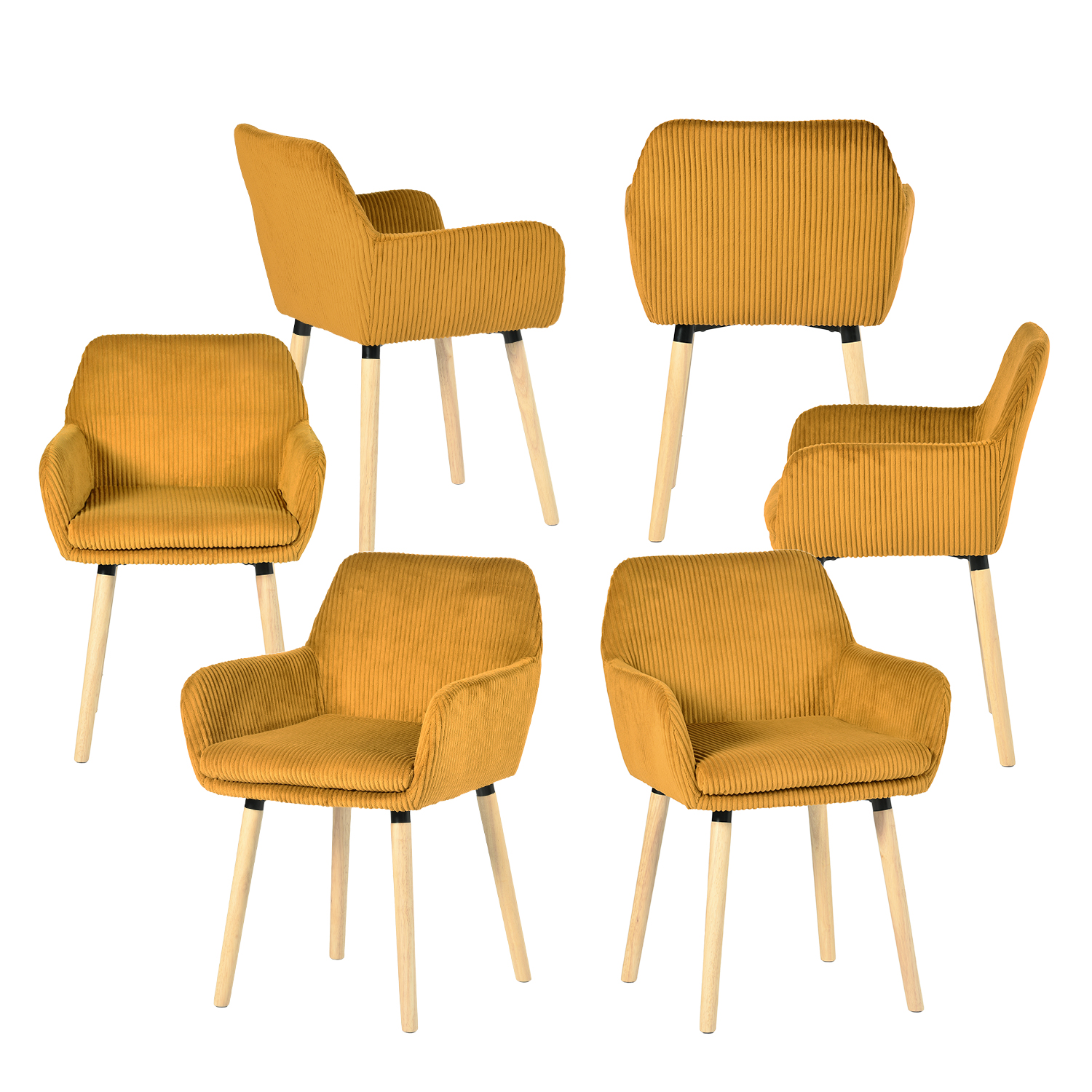 Chaise Elia en Velours Beige – Lot de 6