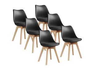 Chaise Scandinave en Bois Noir Conforama – Lot de 6