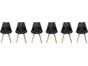 Chaise Scandinave en Bois Noir – Lot de 6 (Conforama)
