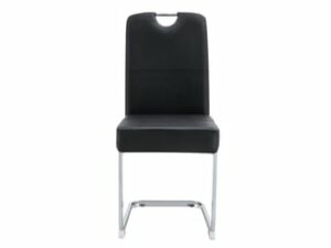 Chaise Rembourrée Noir en Simili – Lot de 2