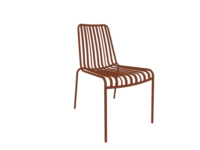 Chaise Design MAX en Metal Terracotta