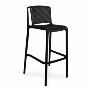Tabouret Morgan en Plastique Noir – Lot de 2