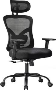 Chaise Ergonomique en Tissu Noir